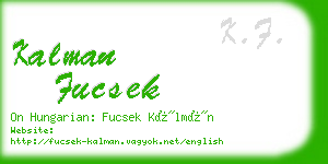 kalman fucsek business card